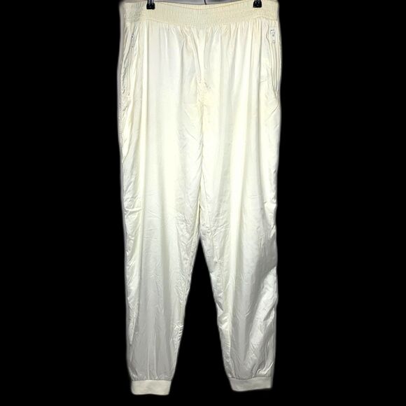 Mens Vintage 90s Nike Swoosh Logo‎ Windbreaker Track Pants White Semi-Opaque XXL - Picture 1 of 14